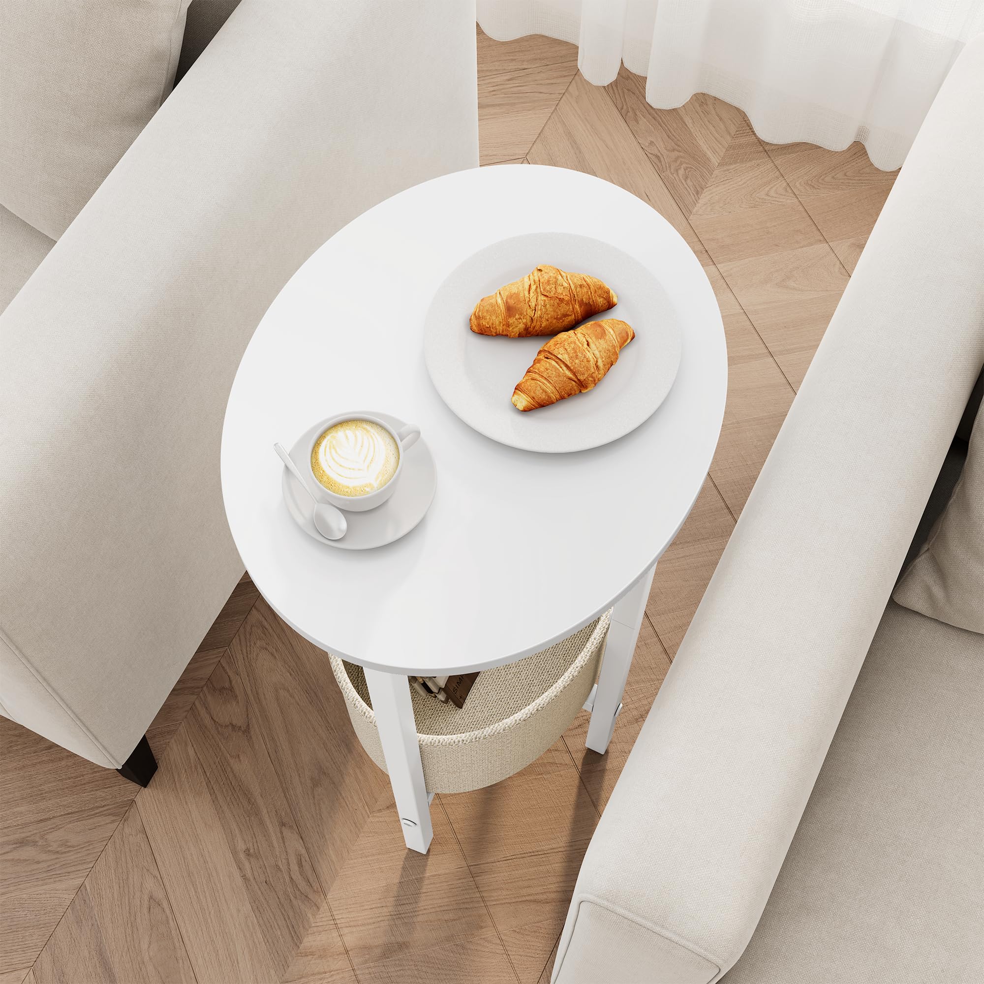 Vagusicc white finish complements living rooms and bedrooms