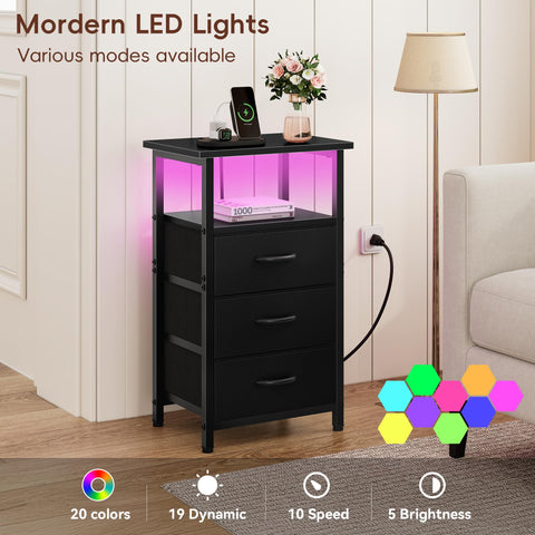 Vagusicc nightstand with two open shelves for quick access items