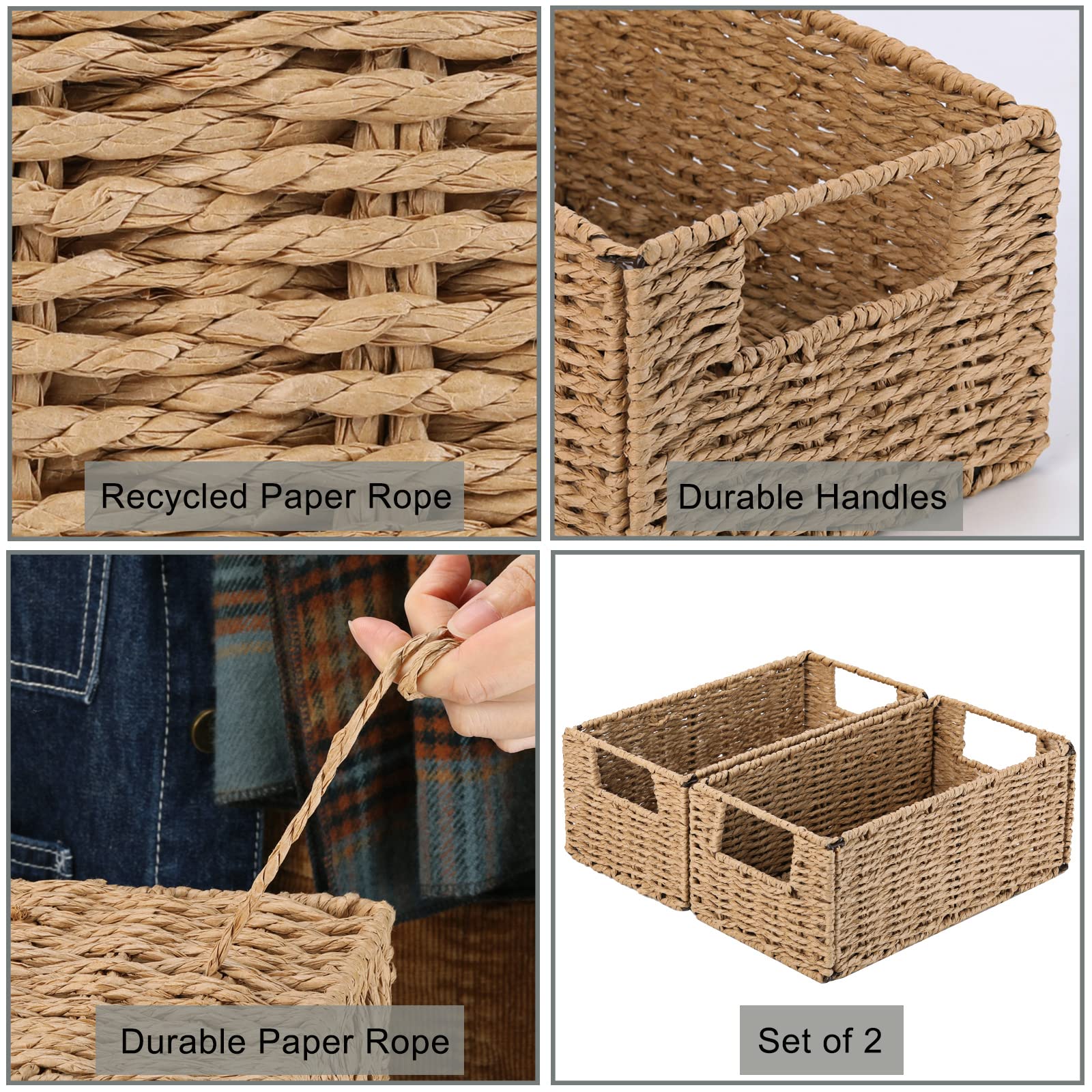 Vagusicc paper rope basket for kitchen counter organization.