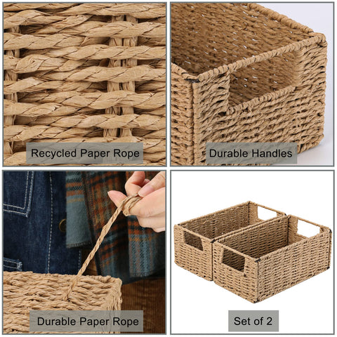 Vagusicc paper rope basket for kitchen counter organization.