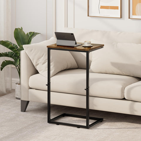 Vagusicc small-spaces C-shaped table fits between couches for convenient surface