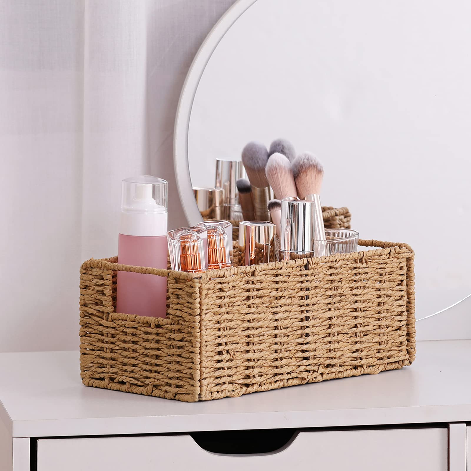 Vagusicc small pantry baskets help groceries stay organized and visible.