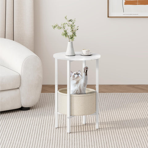 Vagusicc white nightstand with stable legs for balanced placement