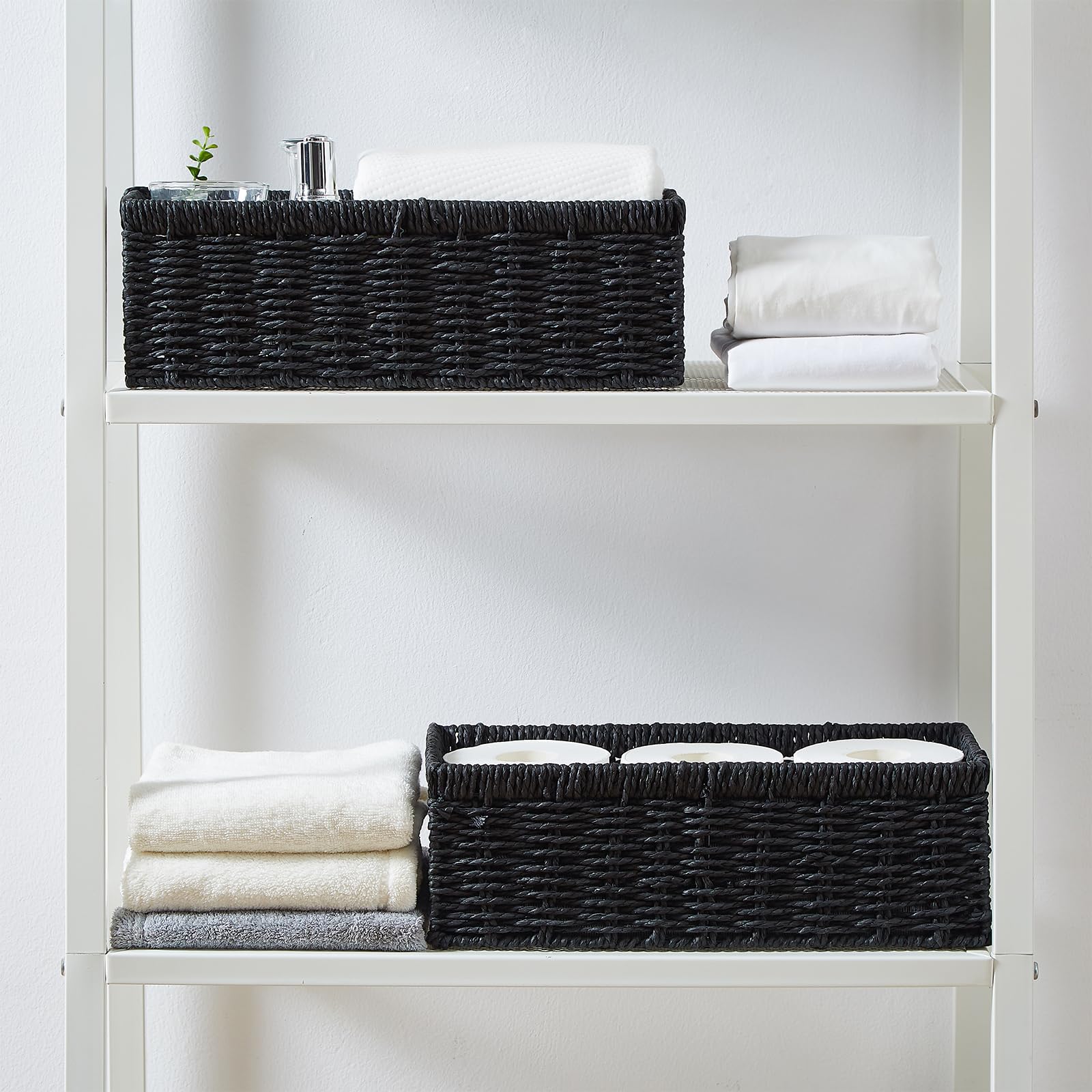 Vagusicc wicker basket highlights built-in handles and portable design.