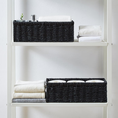 Vagusicc wicker basket highlights built-in handles and portable design.