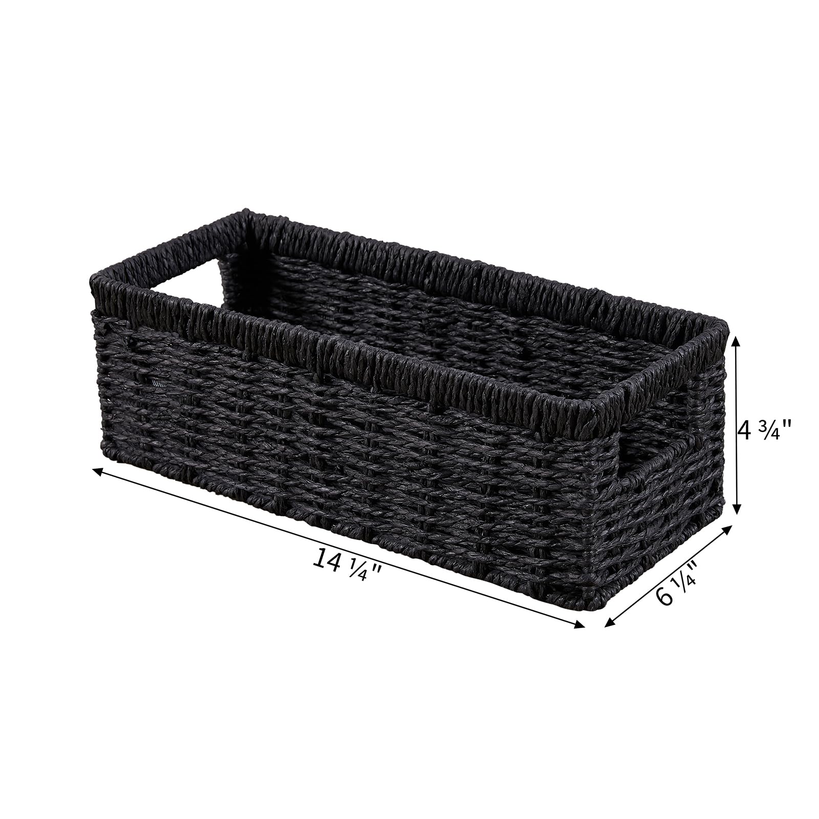 Vagusicc wicker storage basket on the toilet tank top for quick toilet paper reach.