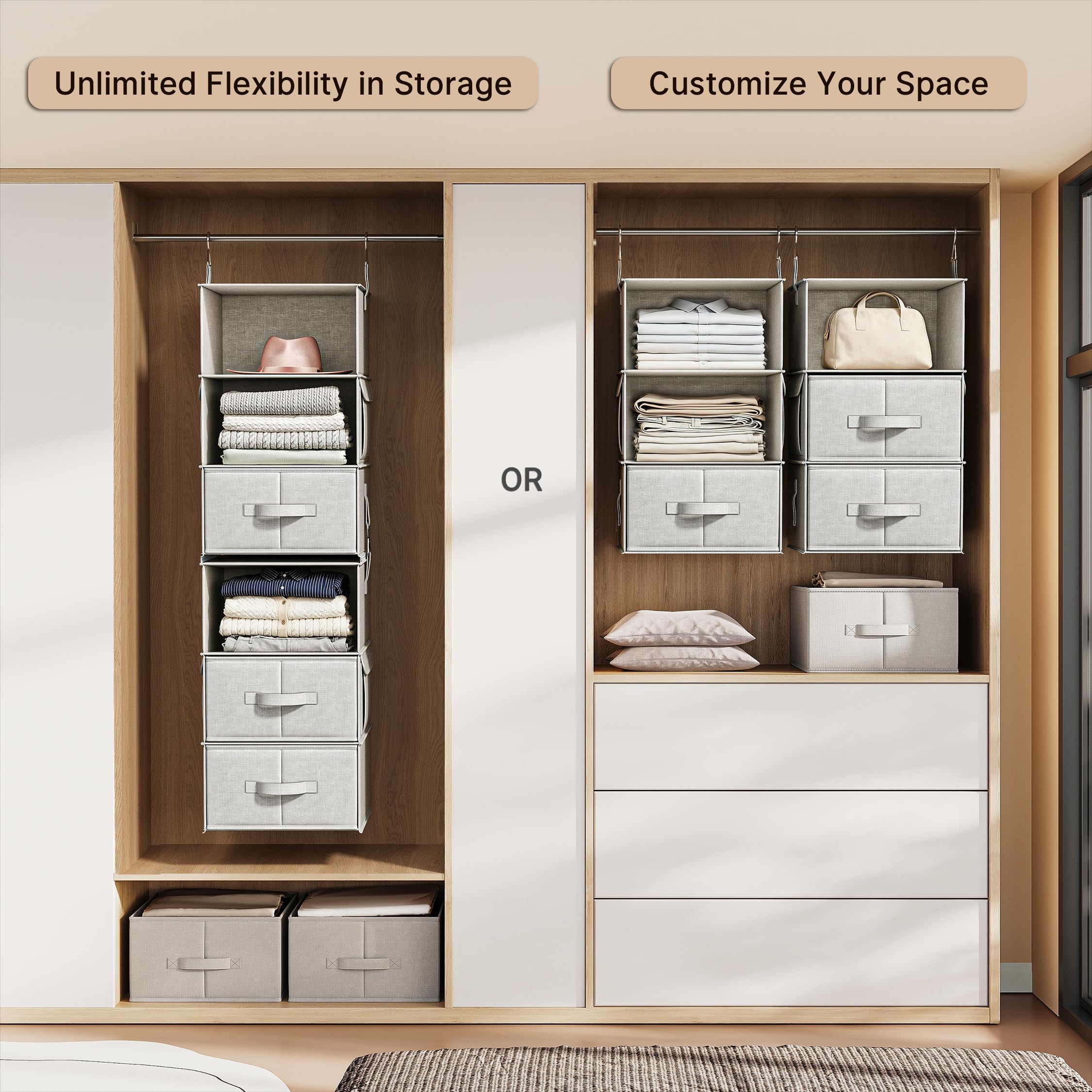 Vailando 3-drawer closet organizer provides discreet storage for small items