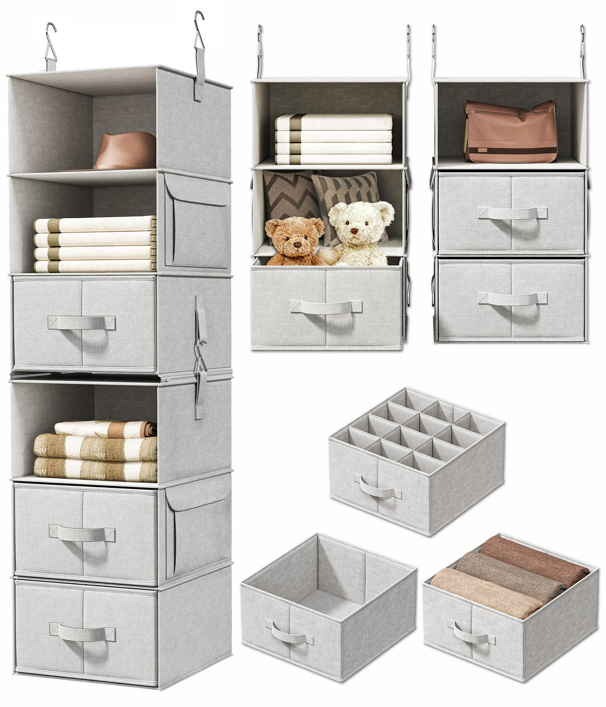Vailando 6-shelf hanging closet organizer keeps wardrobe organized and visible