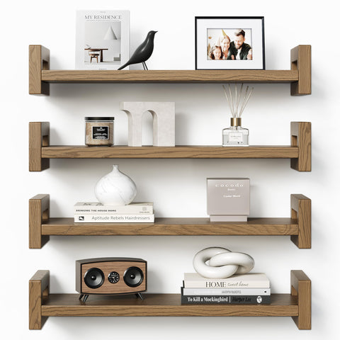 Vailando four-pack floating shelves on wall for stylish display and storage