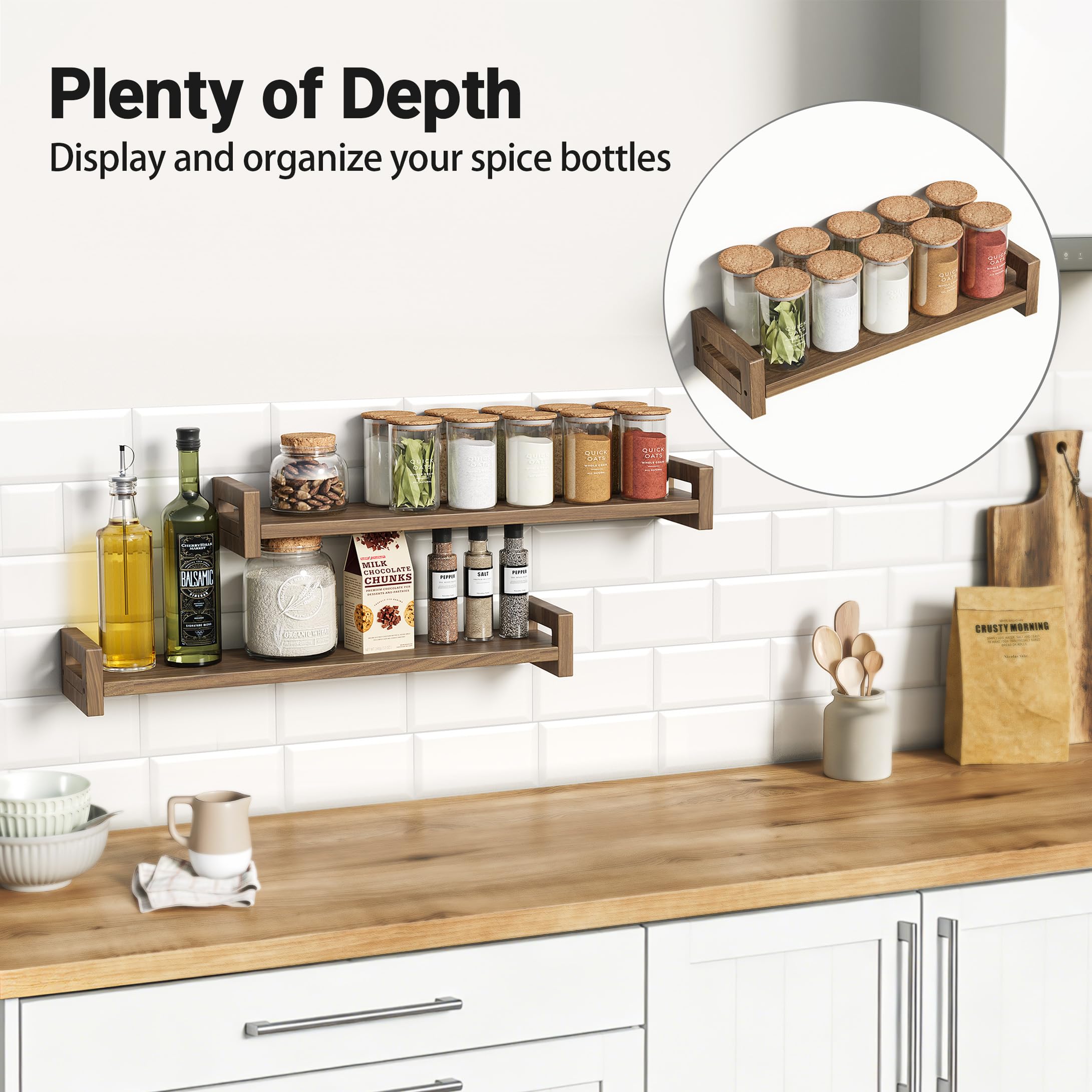 Vailando minimalist rustic design shelf set elevates home decor.