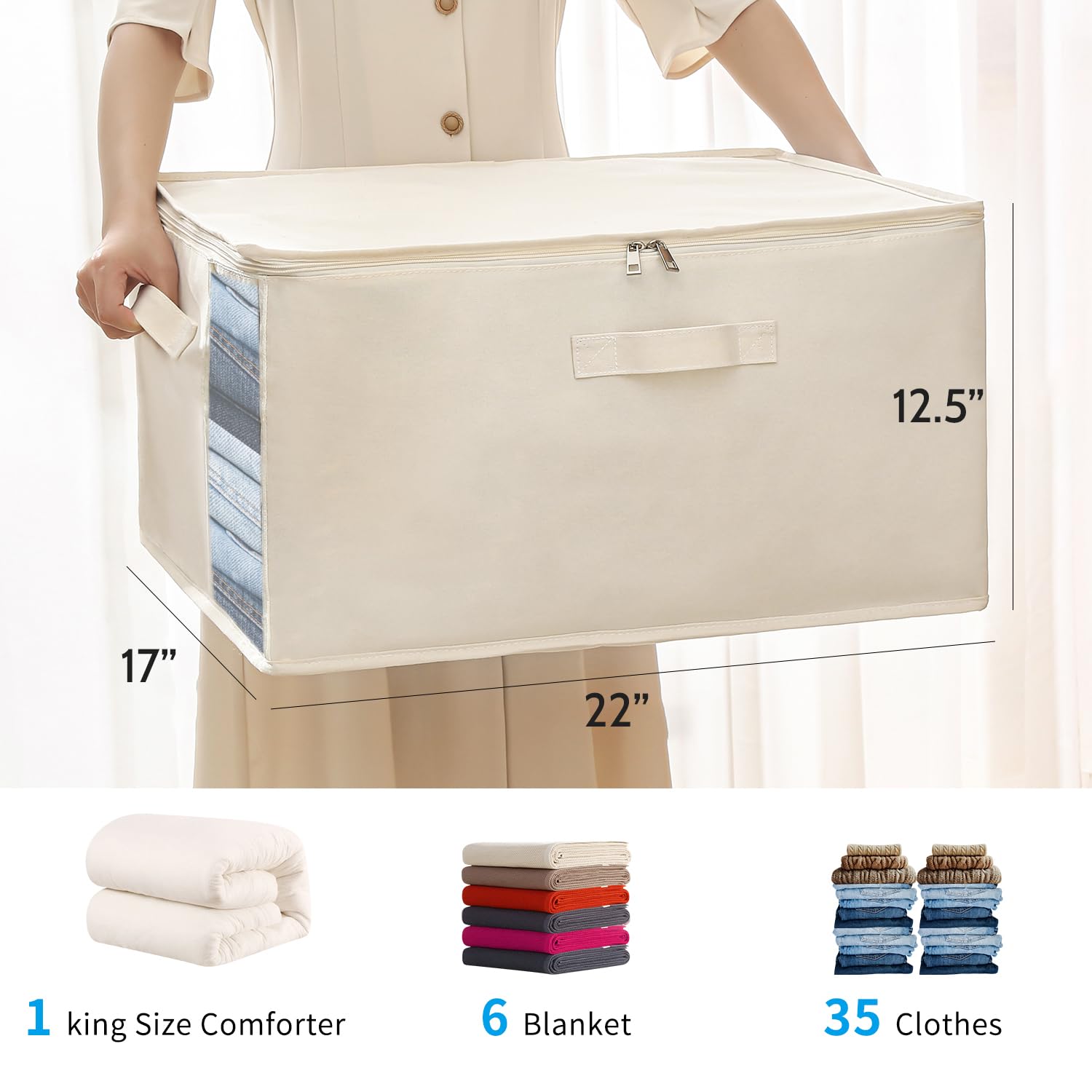 Vailando three-carrying-handles design makes carrying from closet easy.