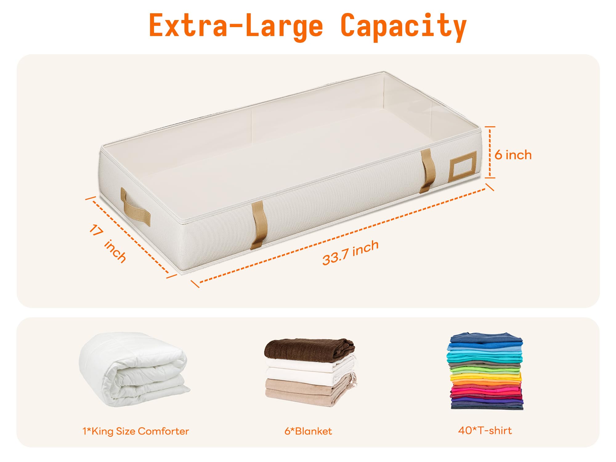 Vailando under-bed storage foldable design saves space when not in use