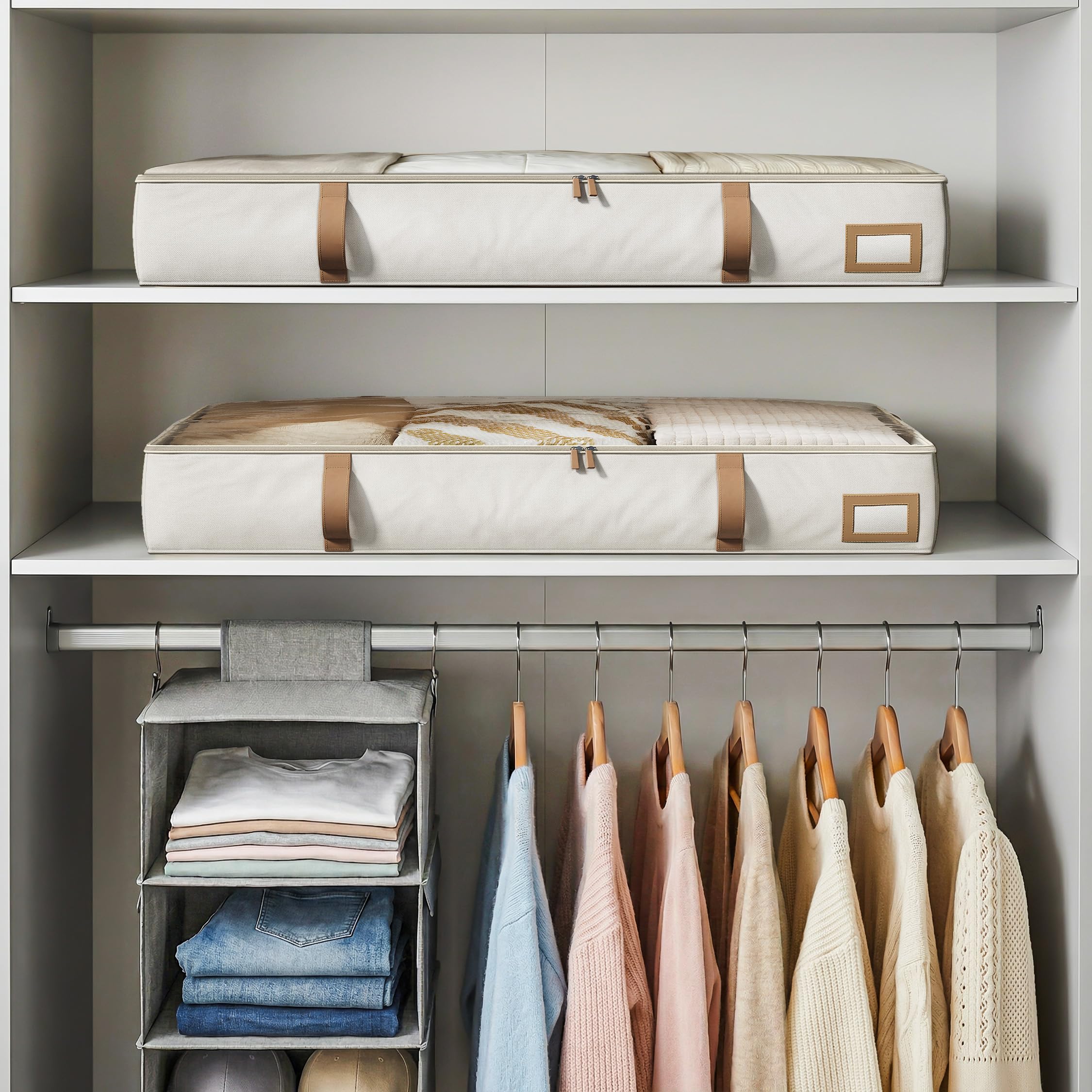 Vailando under-bed storage organized closet setup under bed for easy reach
