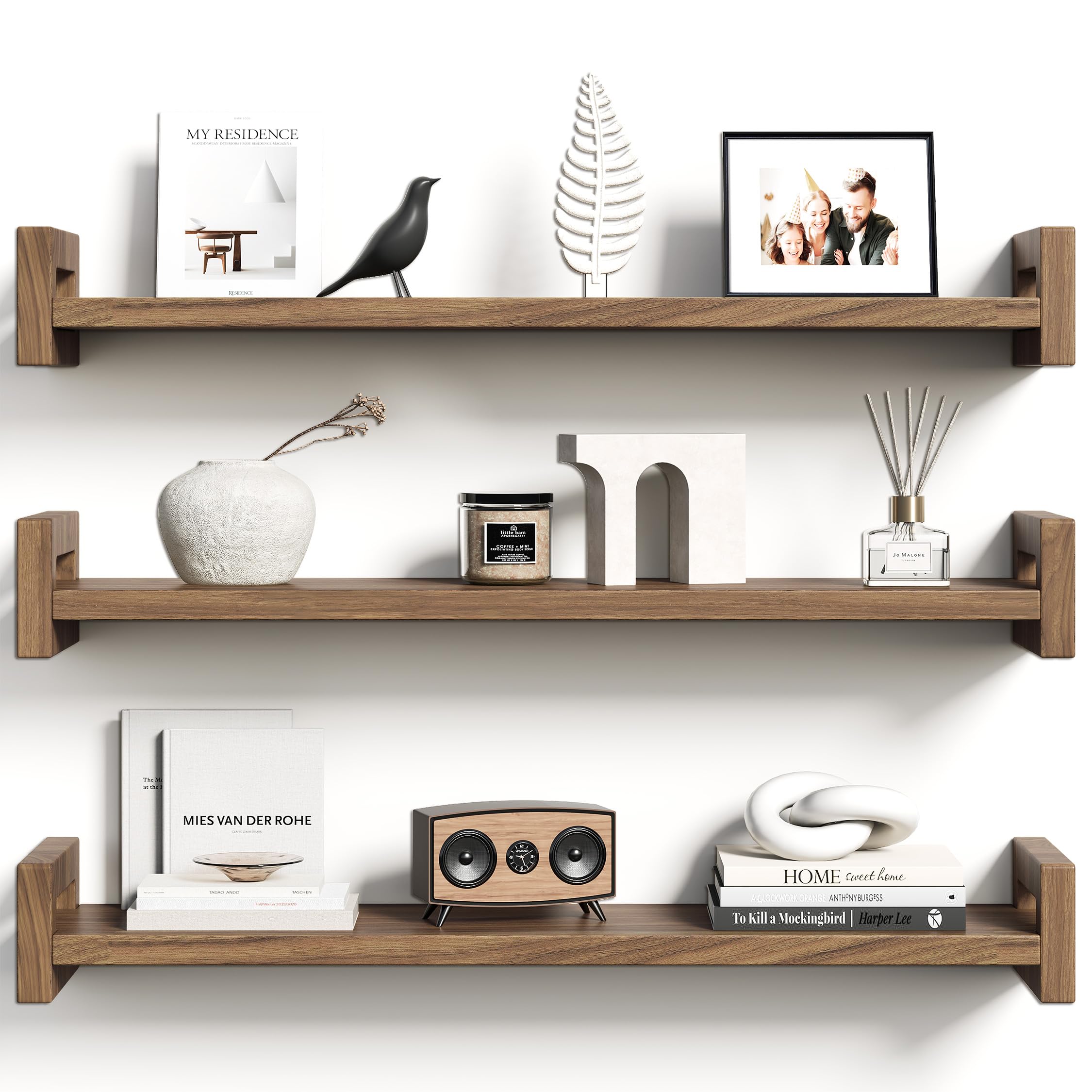 Vailando upgraded floating shelves assembly for quick mounting and sturdy storage.