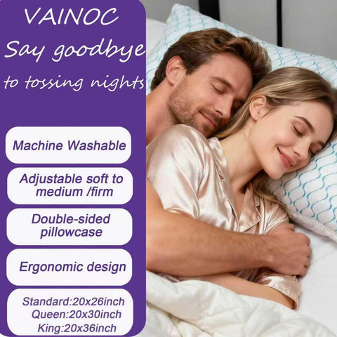 VAINOC close-up shows memory foam and microfiber blend for structure.