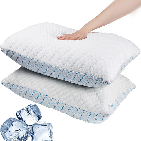 VAINOC memory foam pillow cover close-up with cooling ice-silky fabric for comfort