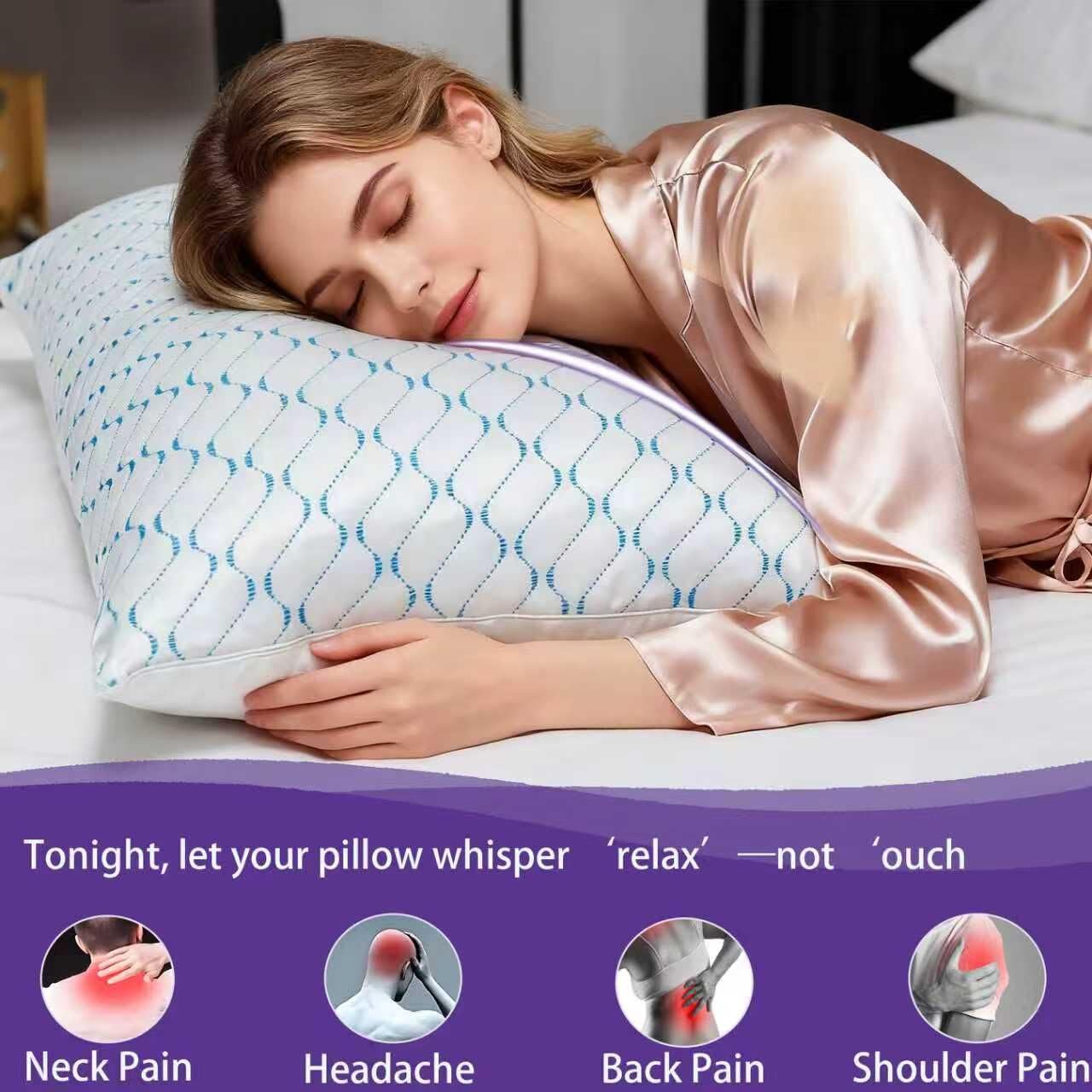 VAINOC adjustable pillow with side zipper; customize height by removing fillings