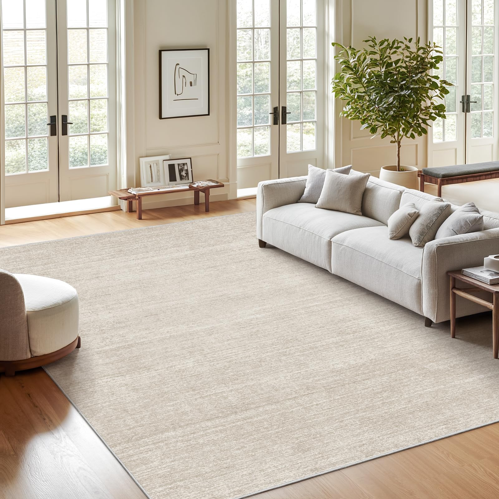 Valenrug stain-resistant beige rug ready for spill cleanup.