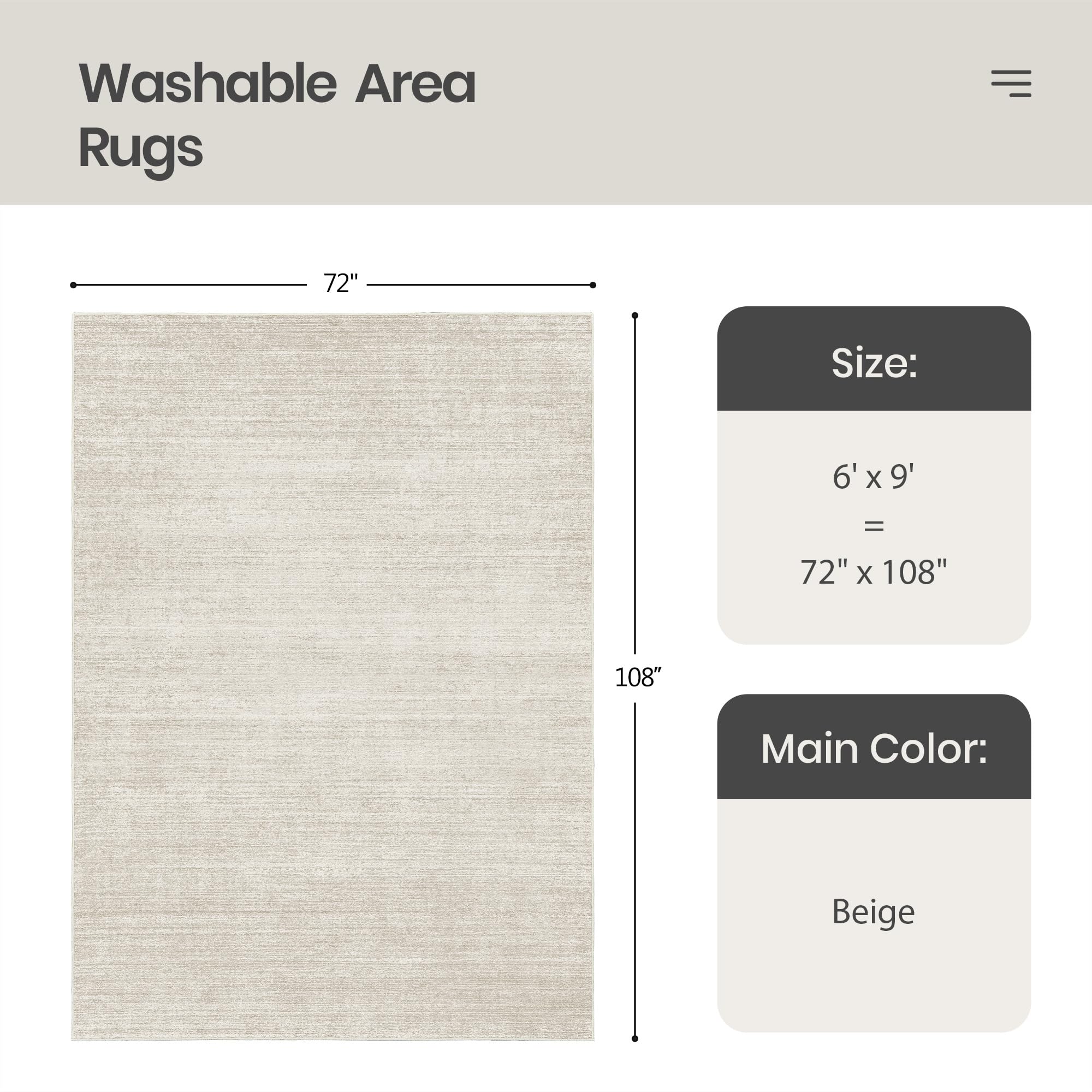 Valenrug ultra-thin 0.25 inch pile rug ready for fast cleaning.