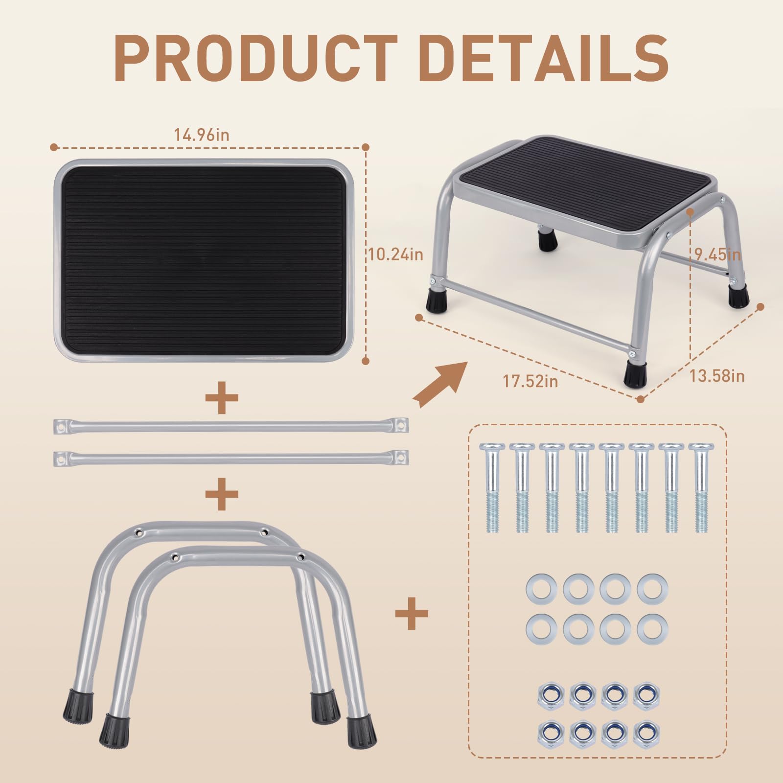 Valeo bed-step stool aiding access to a high bed.