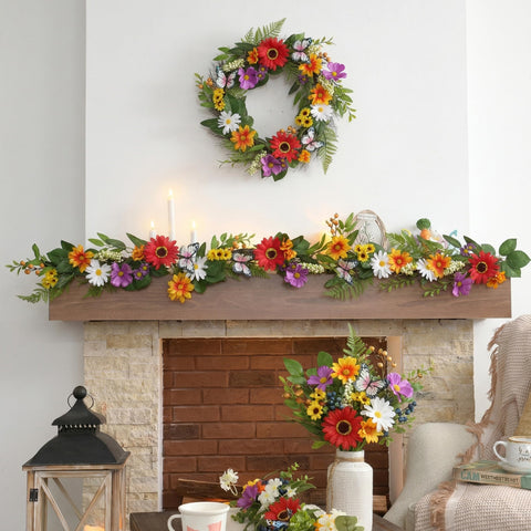 Valery Madelyn garland with lights creates a gentle automatic glow for evening gatherings.