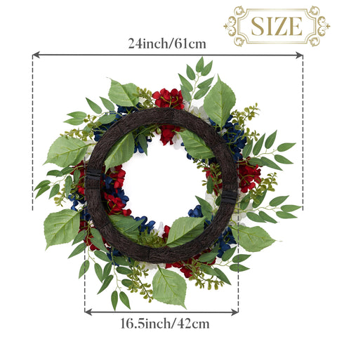 Valery Madelyn foldable wreath stores compactly after summer celebrations.