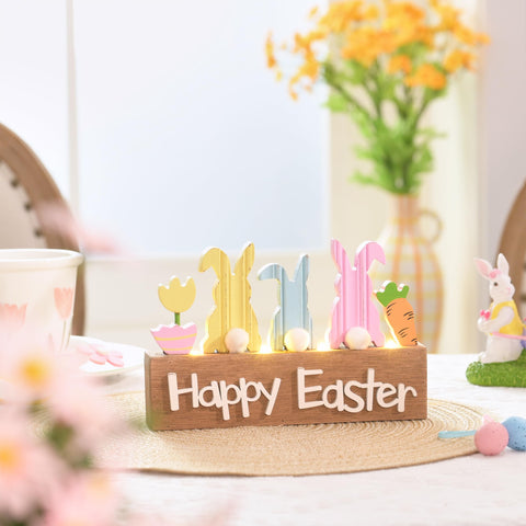 Valery Madelyn Happy Easter sign detail adds texture and charm