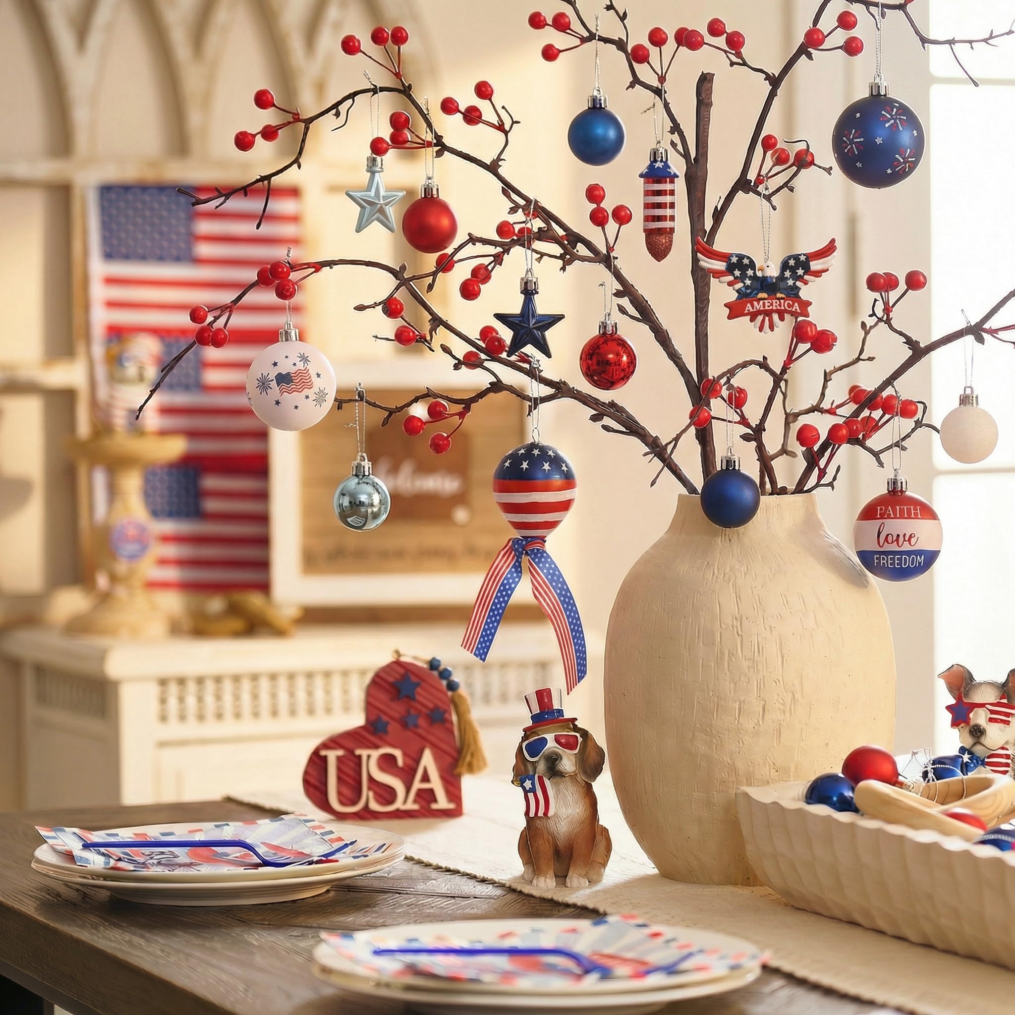 Valery Madelyn hot-air-balloon-ornament adds whimsy to Memorial Day displays.