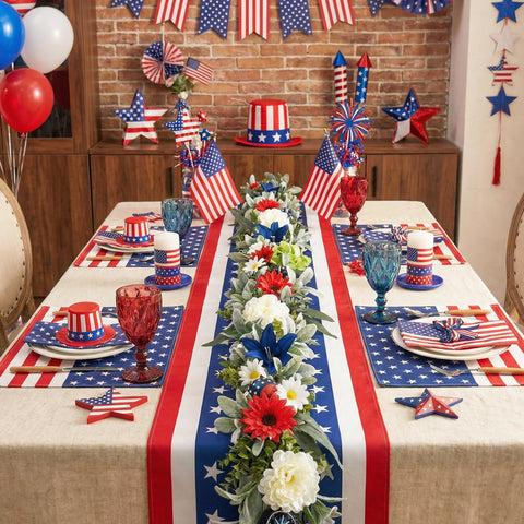 Valery Madelyn patriotic garland suited for indoor and outdoor spaces.
