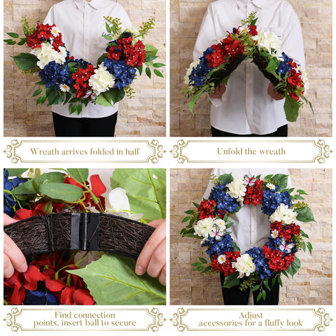 Valery Madelyn front-door wreath designed for indoor and outdoor display.