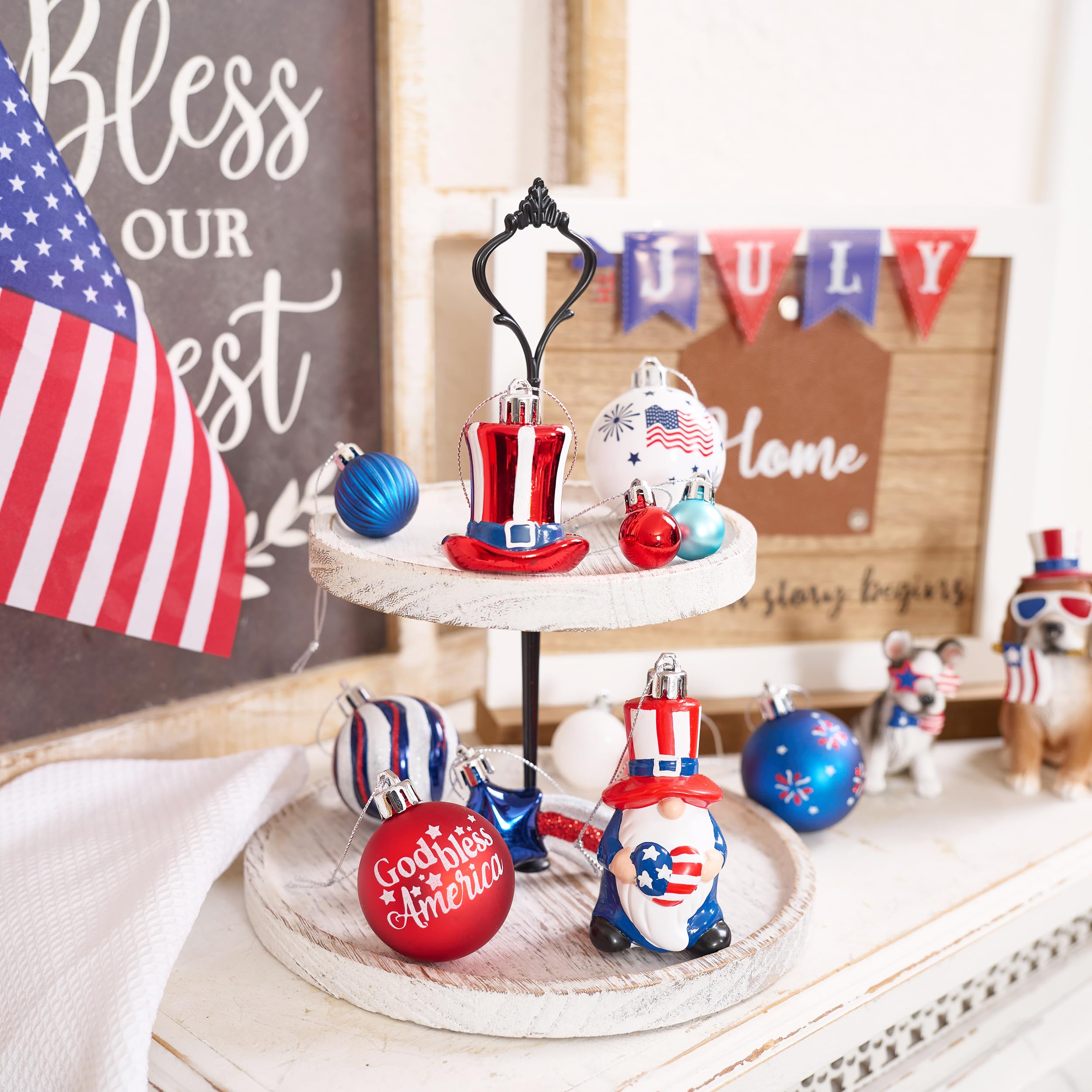 Valery Madelyn shooting stars ornament for Christmas and patriotic celebrations