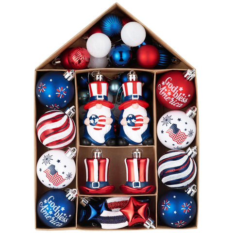 Valery Madelyn top hat ornament for Independence Day, shatterproof decor