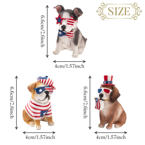 Valery Madelyn patriotic puppy statue in red white blue accents brightens entryways.