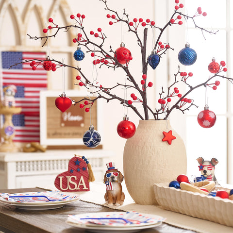 Valery Madelyn patriotic star ball ornament adds sparkle to celebrations