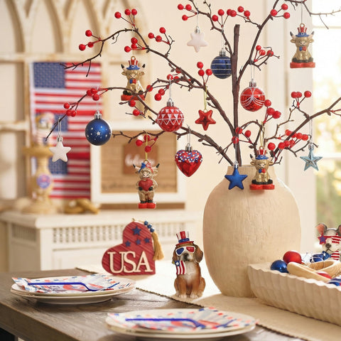 Valery Madelyn star ornament enhances Americana décor for 4th of July celebrations.