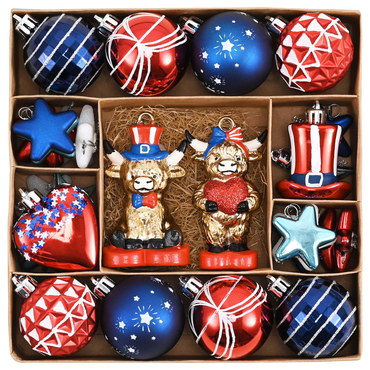 Valery Madelyn patriotic top hat ornament for Memorial Day decor and festive ambiance.