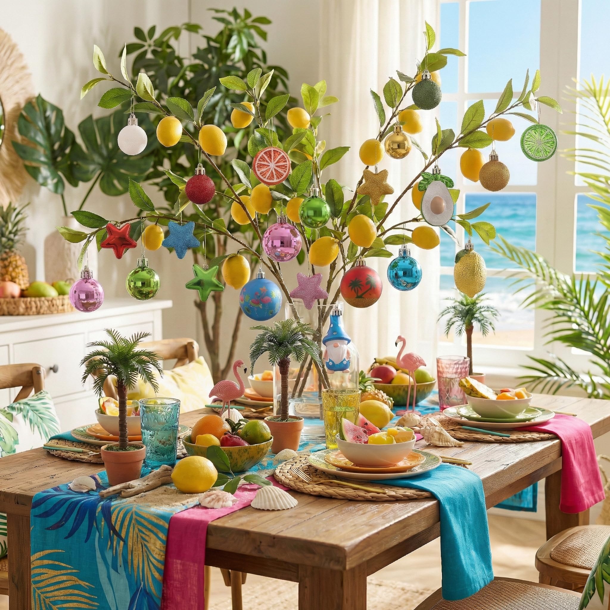 Valery Madelyn summer ornament palm tree adding tropical flair to decor.
