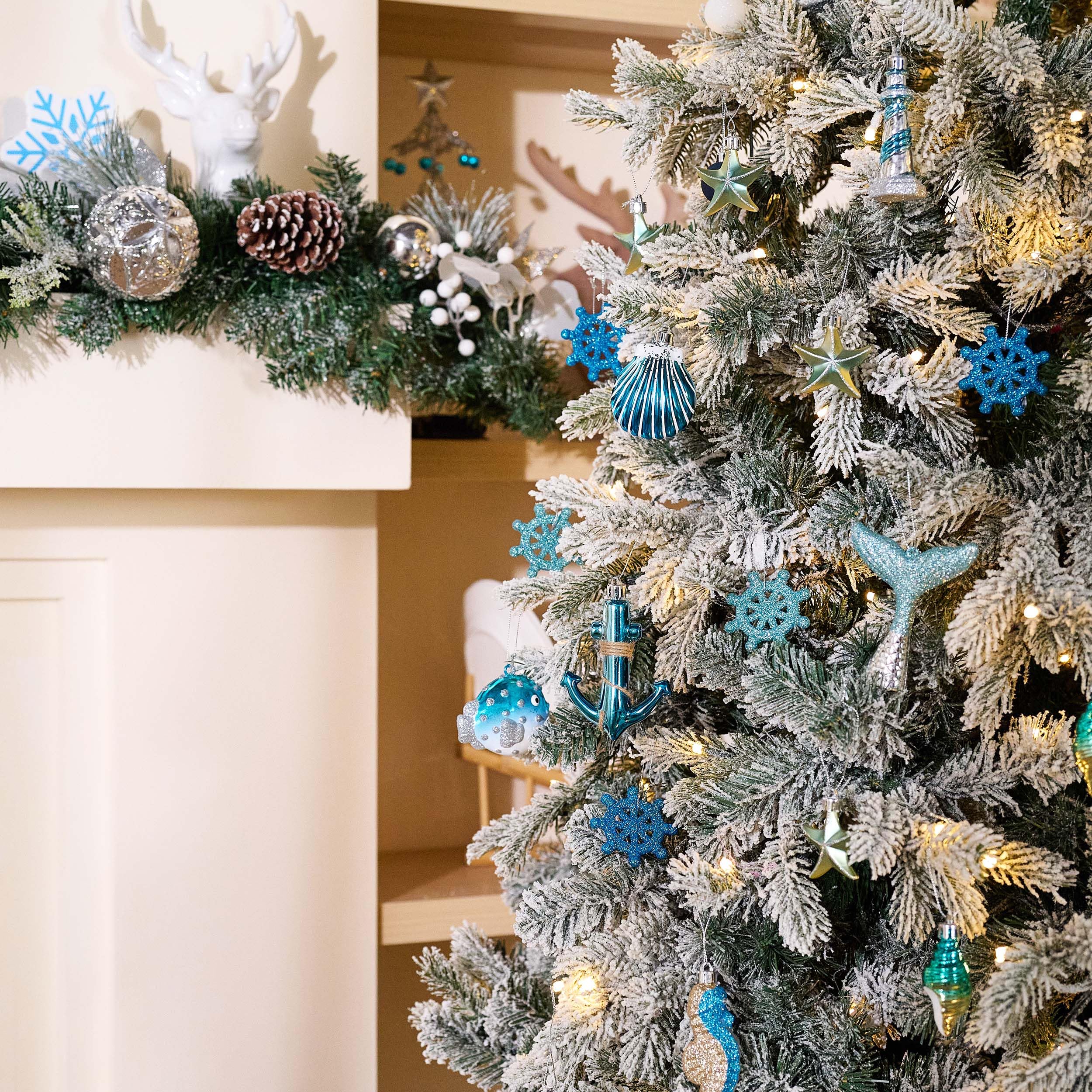 Valery Madelyn wave-tail whale ornament conveys motion on the tree.