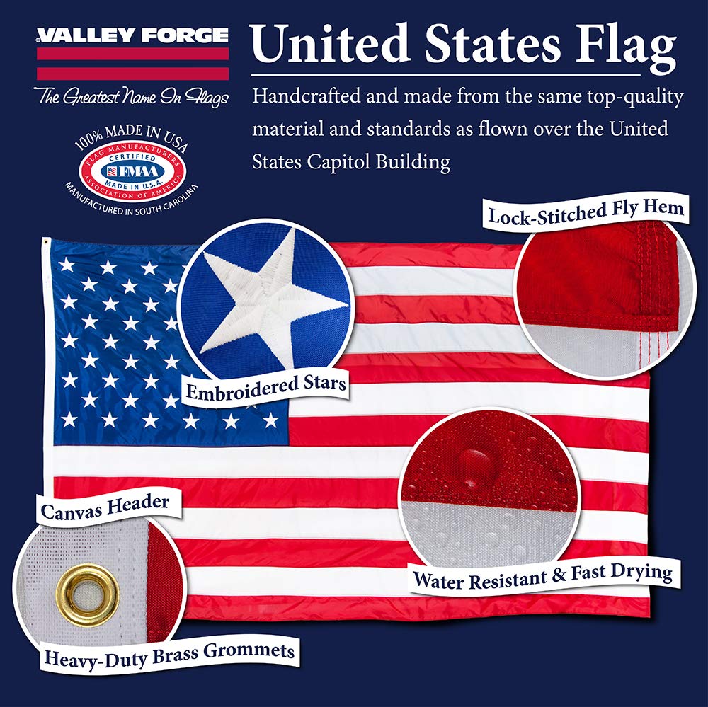 Valley Forge US4PN flag ideal for weather ready outdoor display