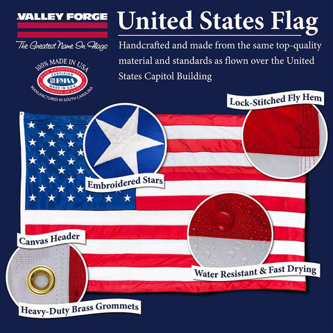 Valley Forge US4PN flag ideal for weather ready outdoor display