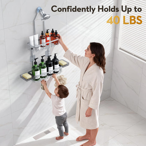 VALORDINE bright silver finish adds a modern bathroom touch.