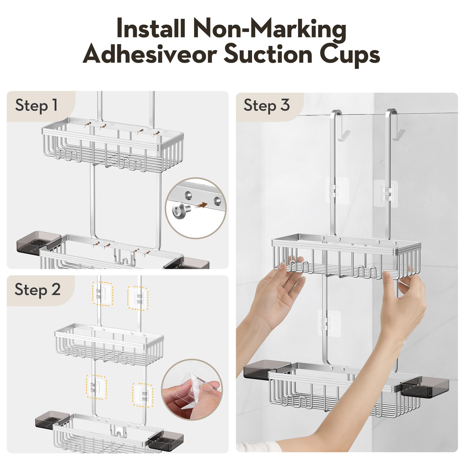 Valordine Drainage Design prevents water pooling for quick shower product drying.