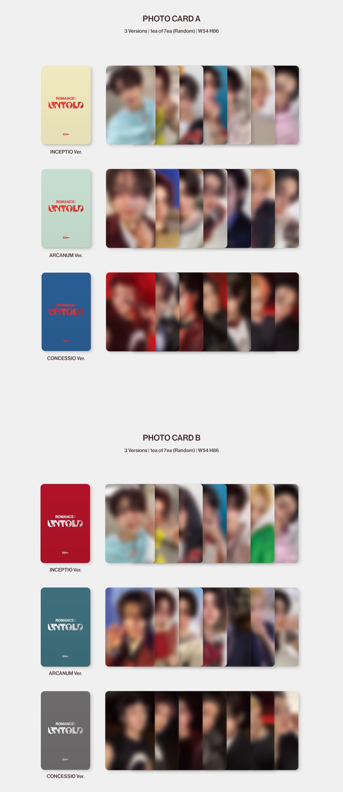 ValueFlag ENHYPEN Romance Untold photocard A, random pull enhances your set.