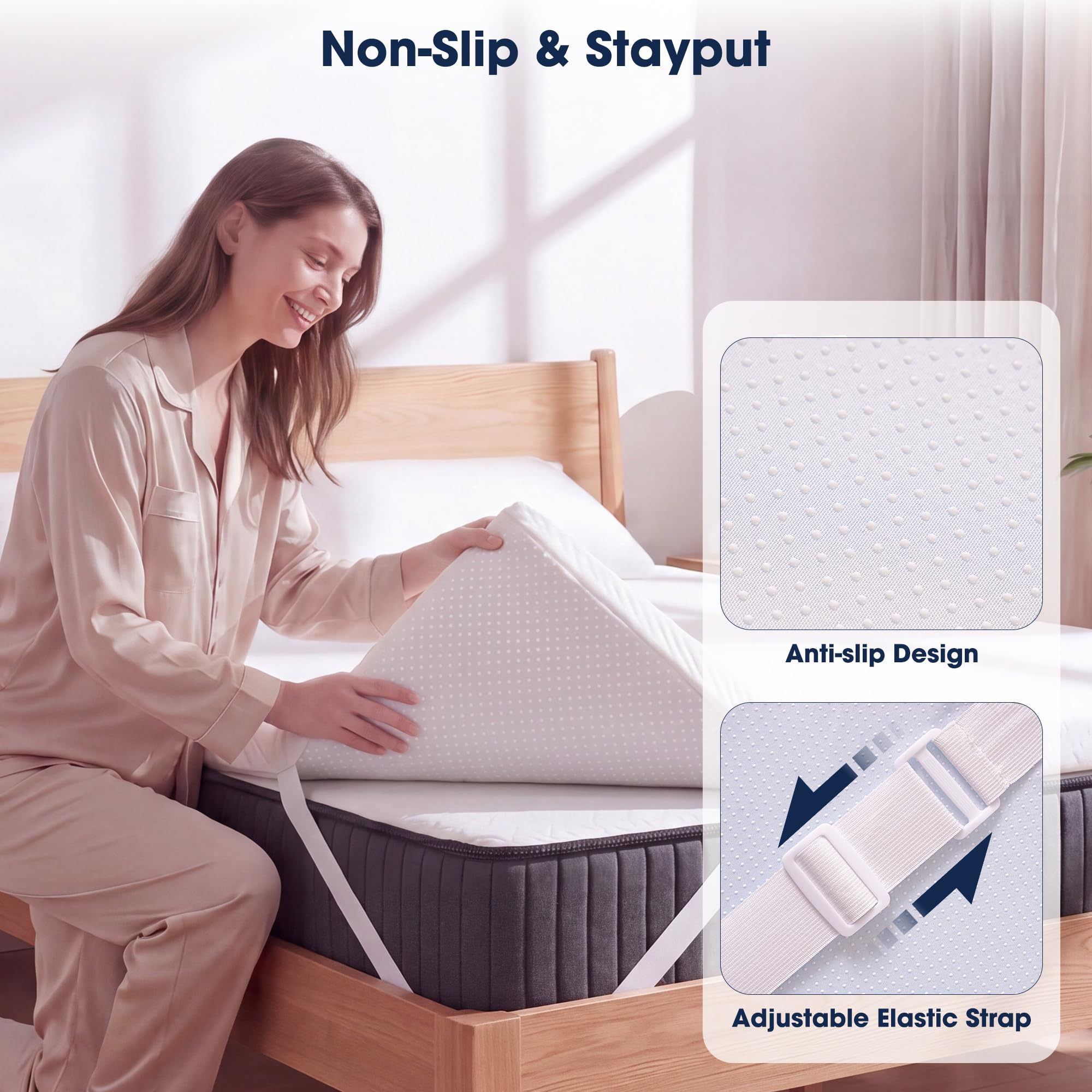 VALUXE bamboo fiber cover close-up shows skin-friendly, breathable material