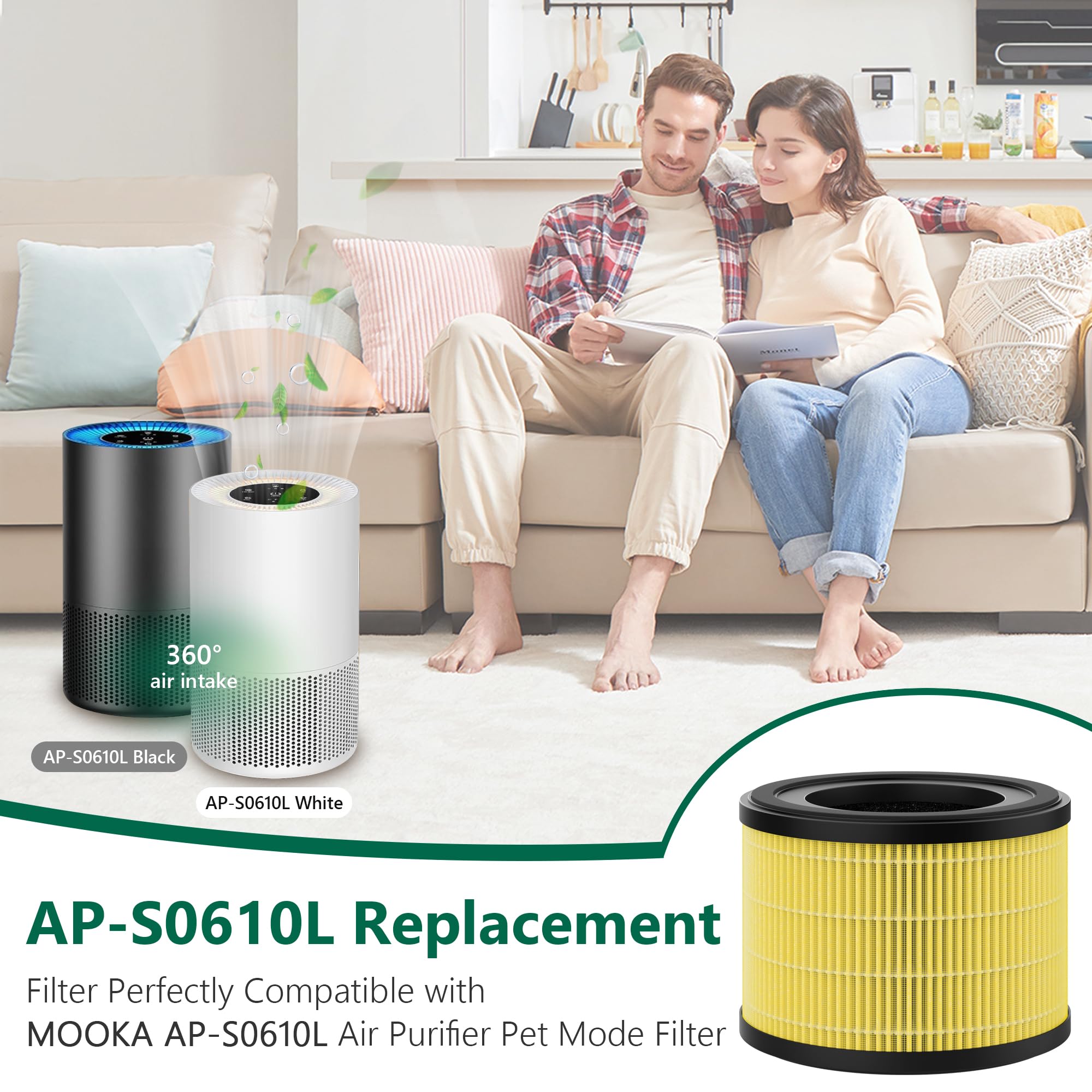 VALZONE AP-S0610L HEPA filter captures fine particles for cleaner air.