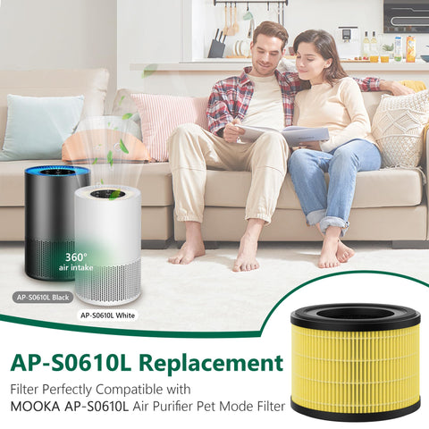 VALZONE AP-S0610L HEPA filter captures fine particles for cleaner air.