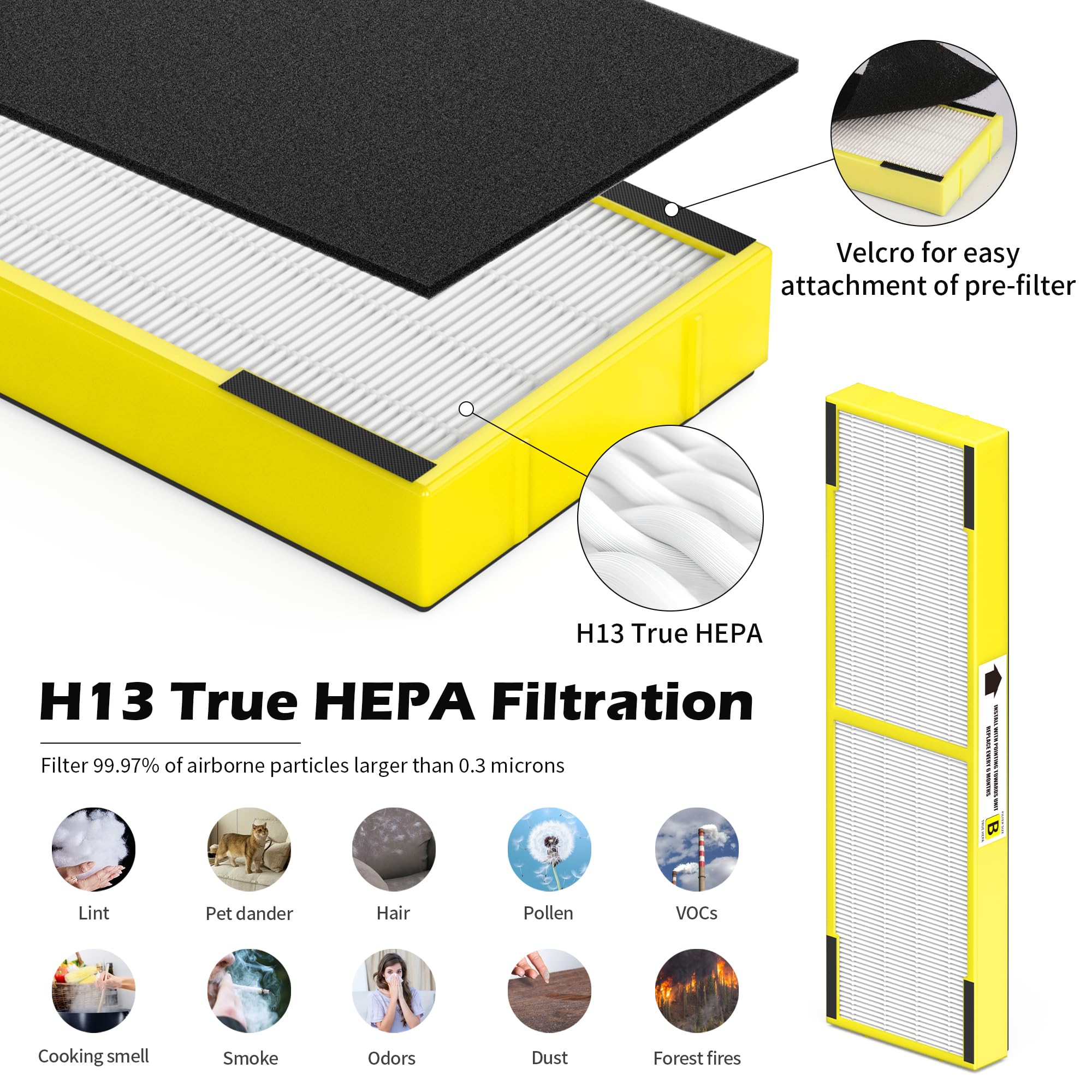 VALZONE True HEPA H13 filtration captures fine particles