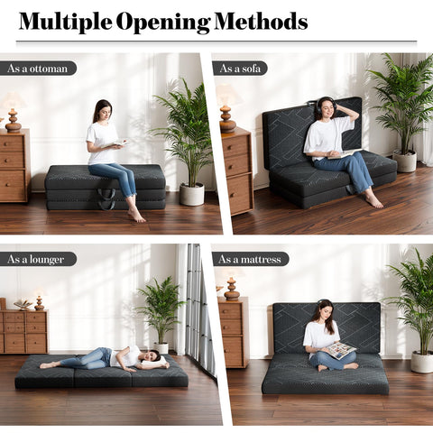 Vamcheer tri-folding mattress non-slip bottom ensures stable placement.