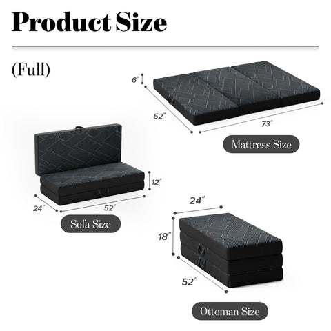 Vamcheer tri-folding mattress removable cover shown for quick cleaning.
