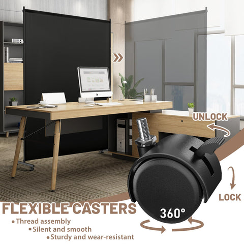 VAMFUTRE divider in office setup demonstrates quick, adaptable space zoning.